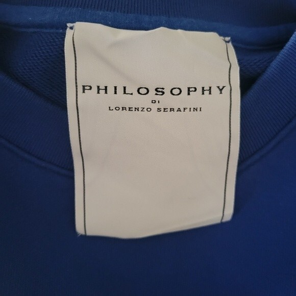 Philosophy di Lorenzo Serafini Blue Sweatshirt with Red Lettering - Picture 7 of 8